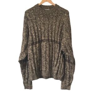 Pierre Cardin Olive Green Marled Knit Sweater